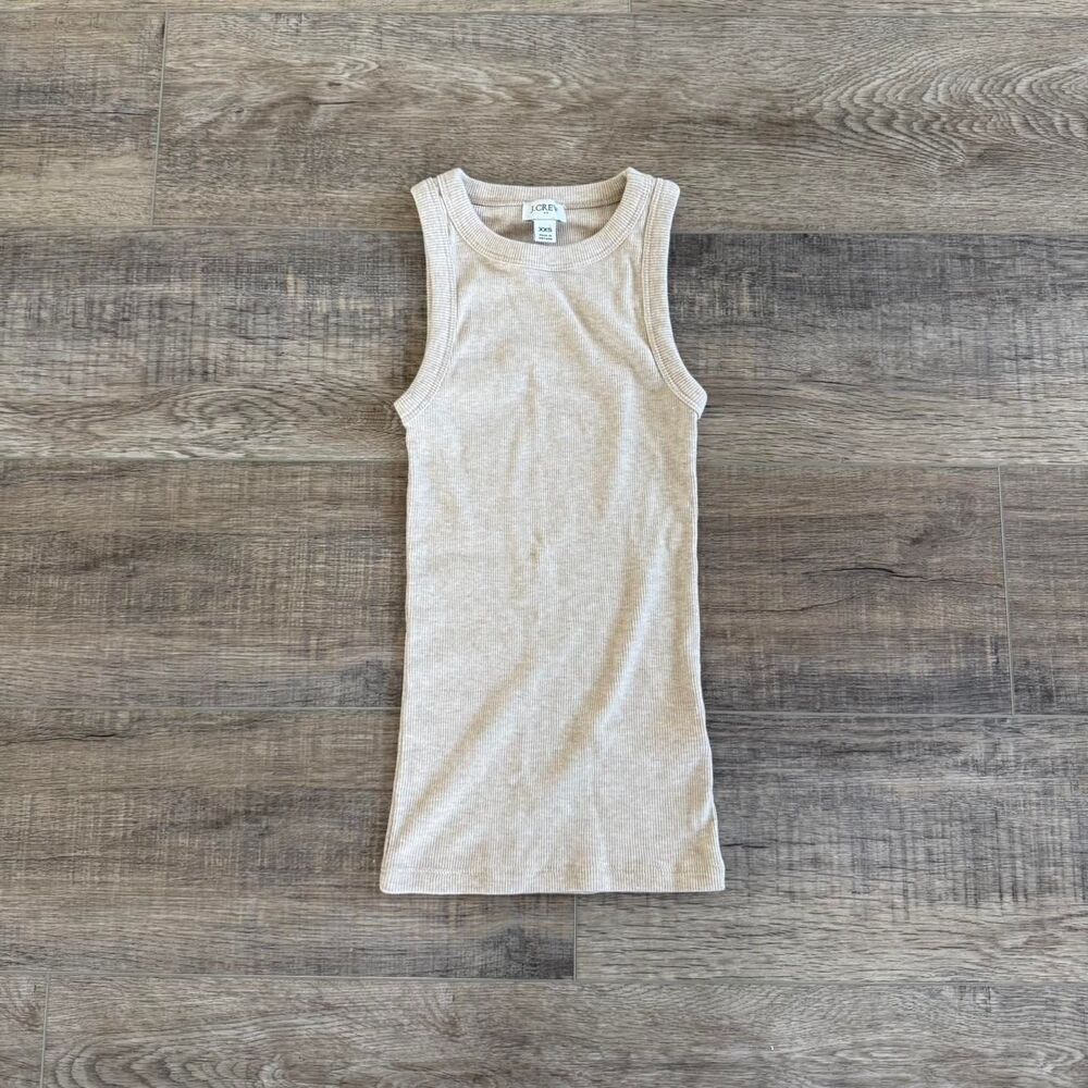 J.crew beige ribbed tank top Size XXS